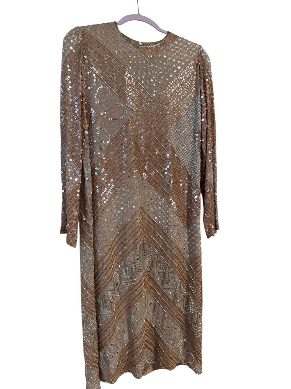 Vintage Diva Brand 100% Silk Sequin Dress
